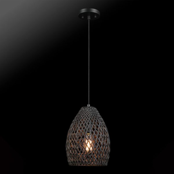 Matte black single head chandelier - Image 9
