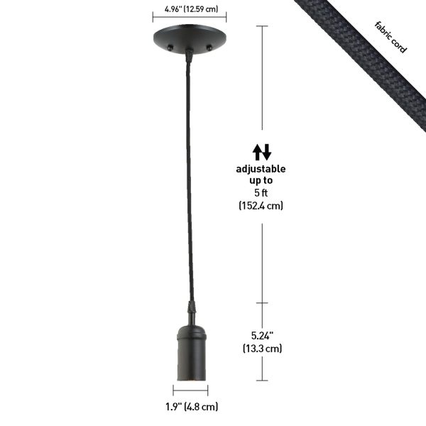 Black braided wire single head chandelier - Image 9