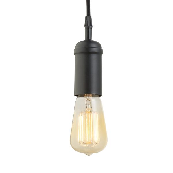 Black braided wire single head chandelier - Image 2