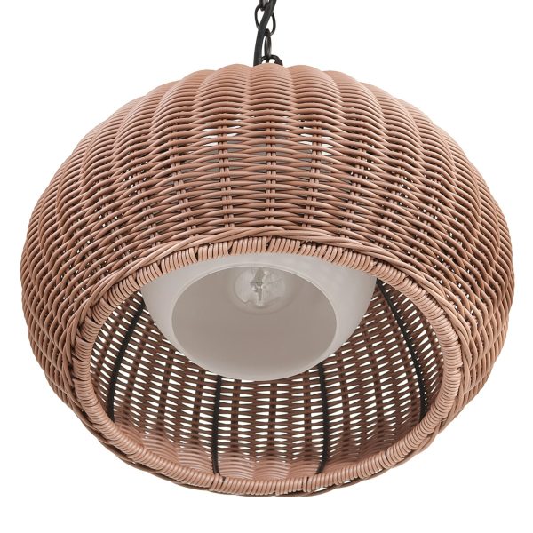Rattan Single Head Outdoor Plug-in Pendant Light - Image 3