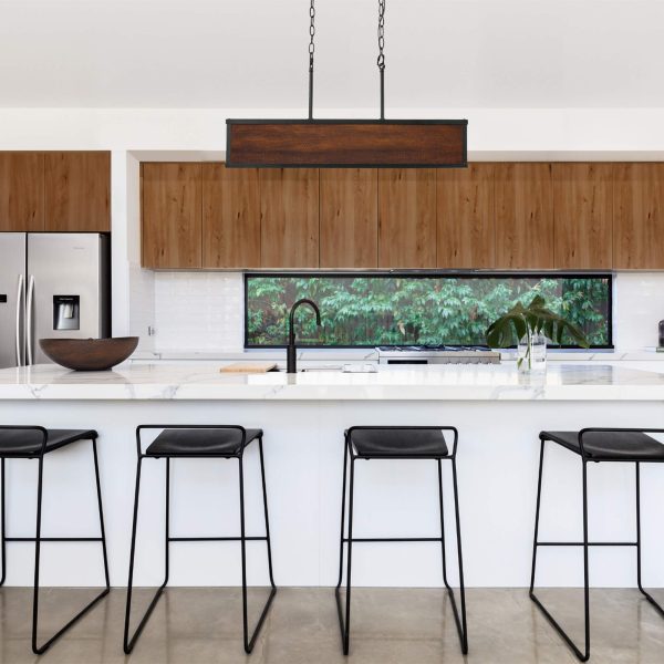 Imitation wood chandelier - Image 8
