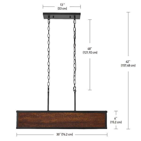 Imitation wood chandelier - Image 4