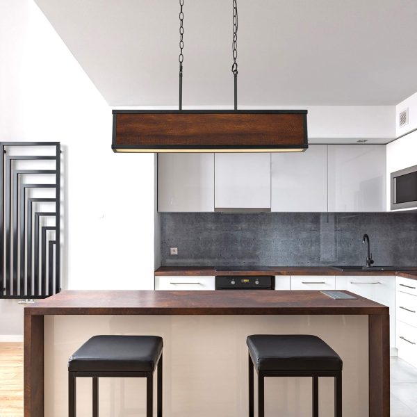 Imitation wood chandelier - Image 3
